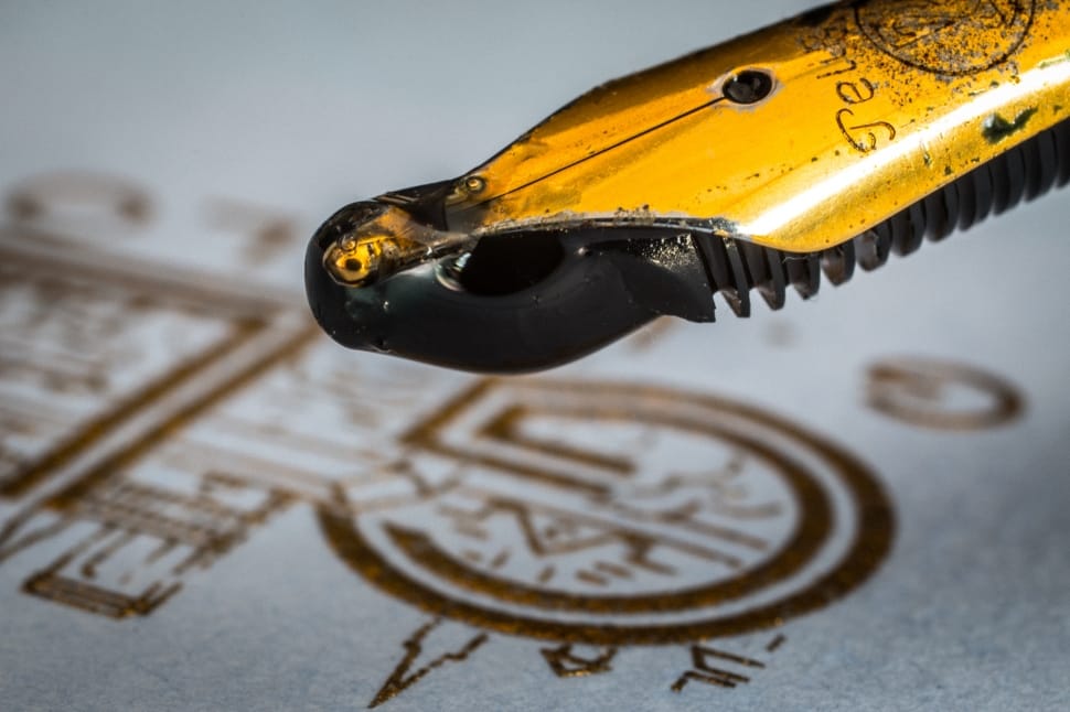 brass fountain pen preview