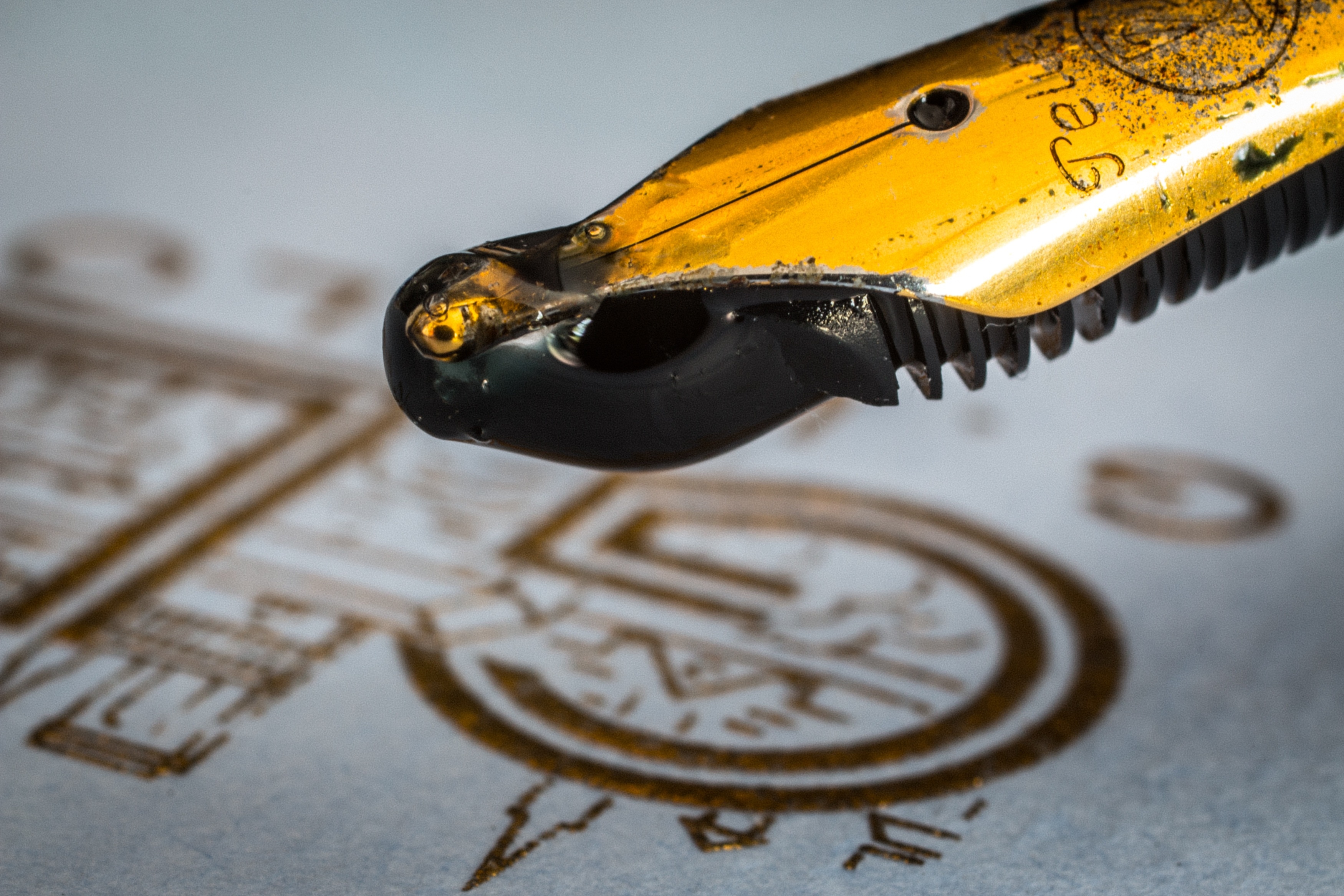 brass fountain pen