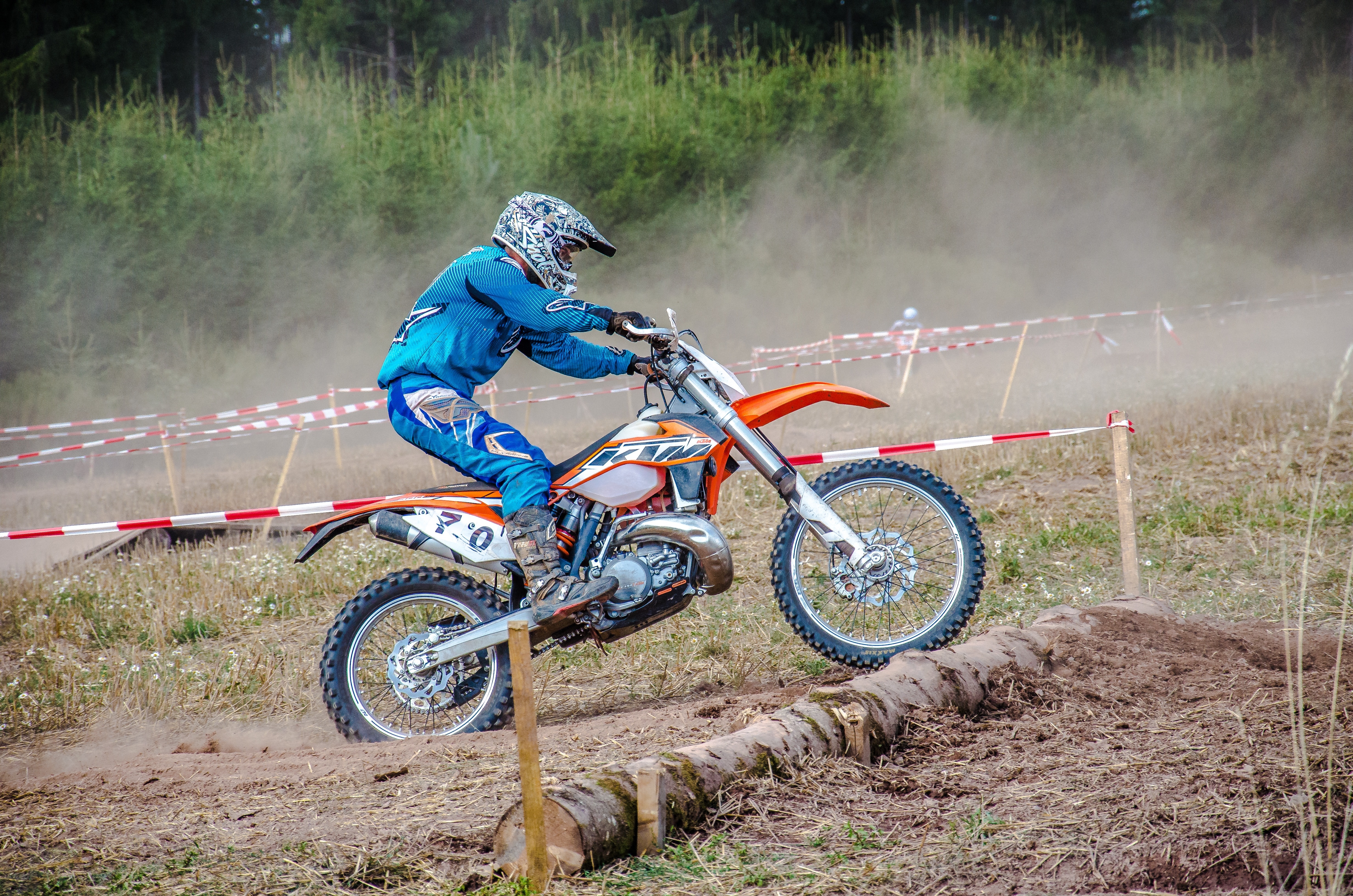 orange and white dirt bike