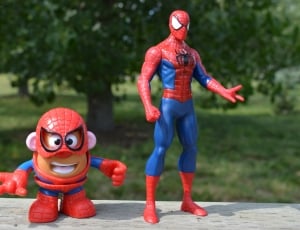 Superhero, Spiderman, Potato Head, Toys, two people, day thumbnail