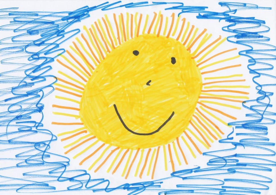 Bright Orange Yellow Sun Icon or Symbol Stock Vector - Illustration of  drawing, shape: 157898429