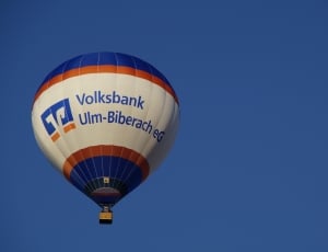 white blue and orange volksbank ulm biberach eg air balloon thumbnail