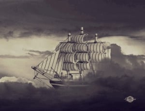 white galleon ship illustration thumbnail