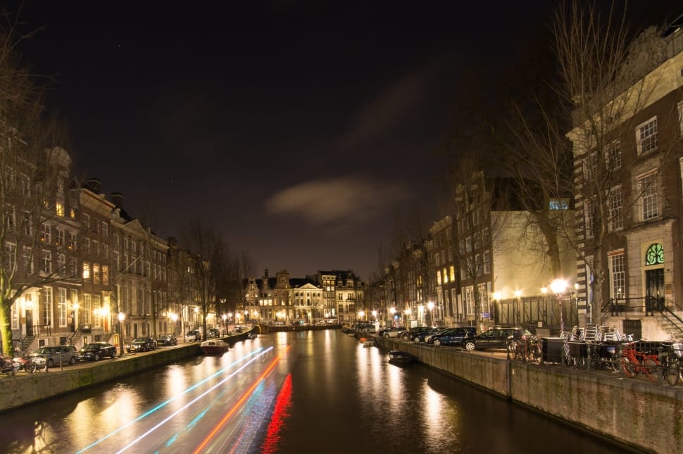 Canal, Amsterdam, Dutch, Boat, Tourism, illuminated, night preview