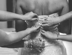 women's strapless wedding gown thumbnail