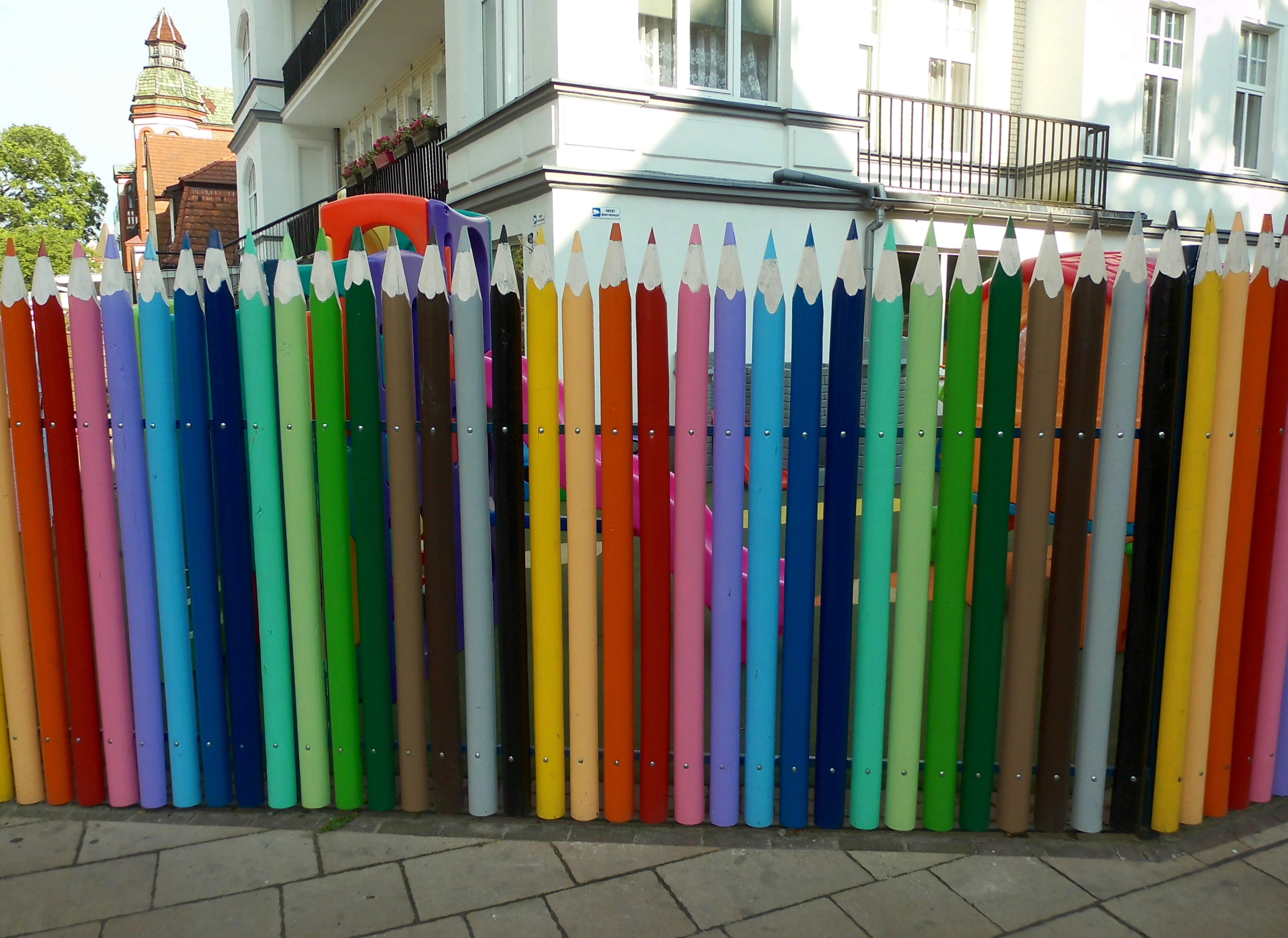 colored pencils fence