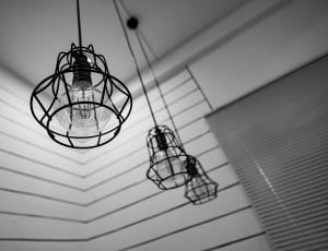 black and white, light, lamp, interior, low angle view, hanging thumbnail