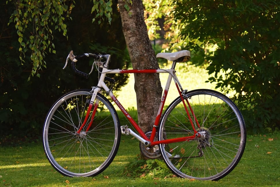 red white and black hardtail drop handle road bike preview