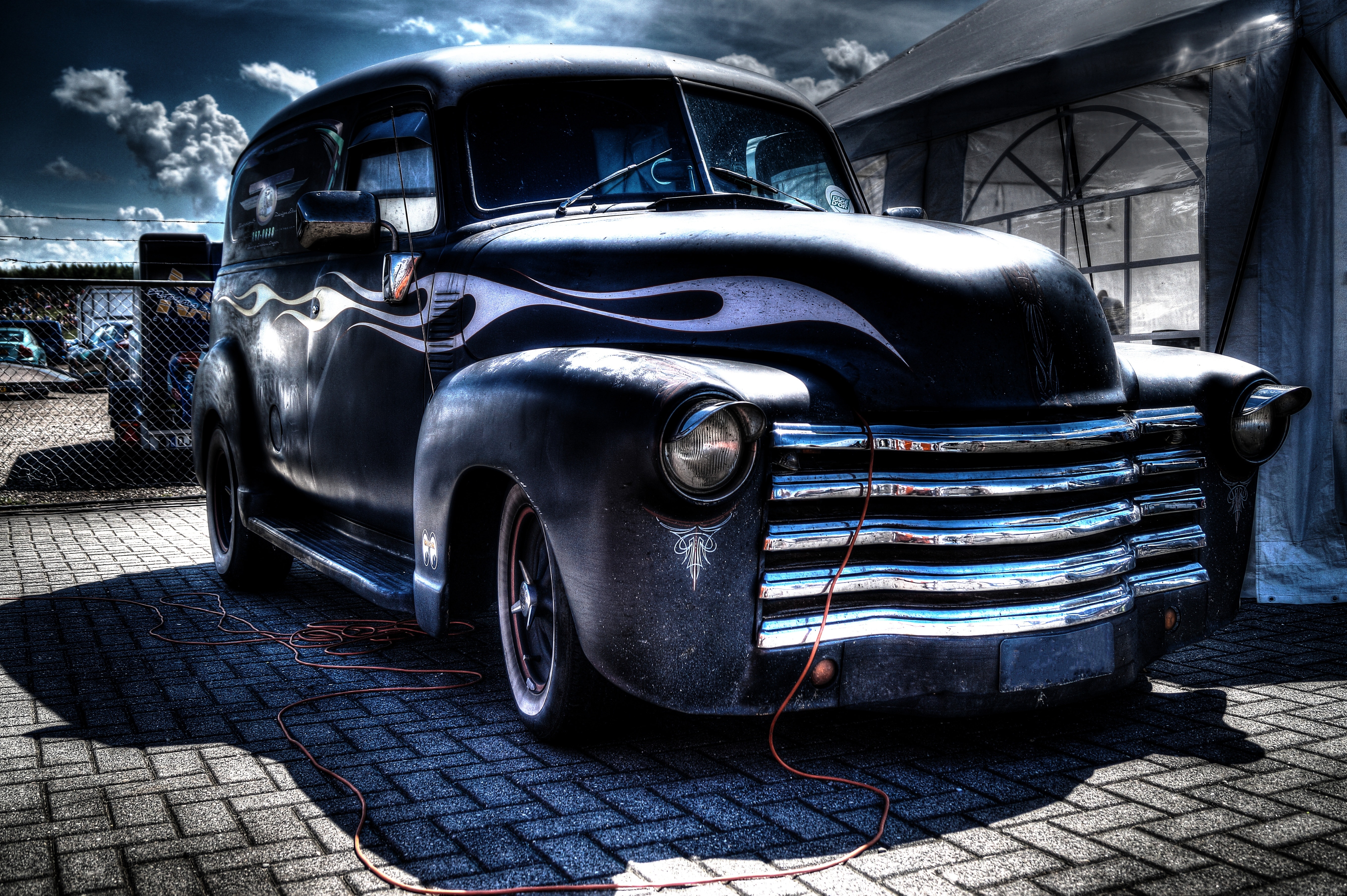 black classic car graphics