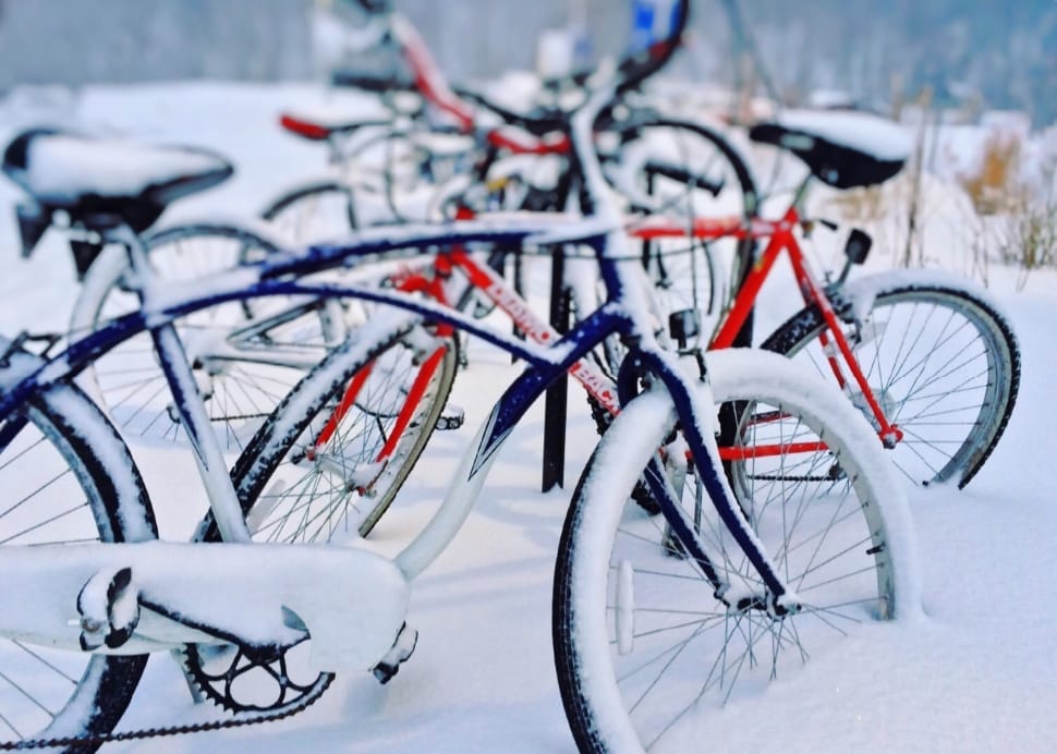 Bicycles, Winter, Snow, Cold, bicycle, cycling preview