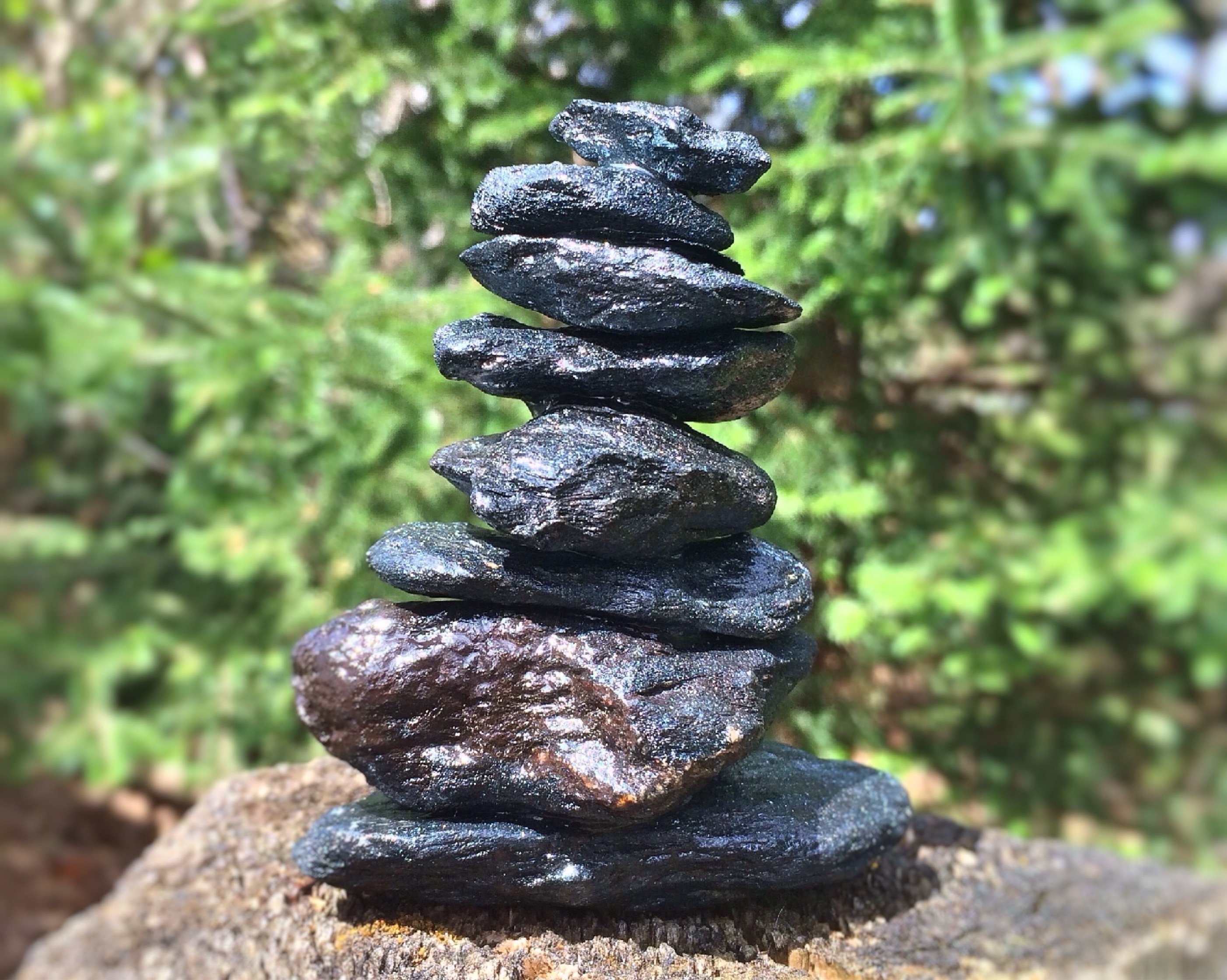 black pile of stones