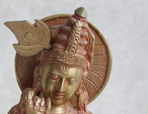 Sculpture, Krishna, Gavinda, Brass, Cast, human body part, statue thumbnail