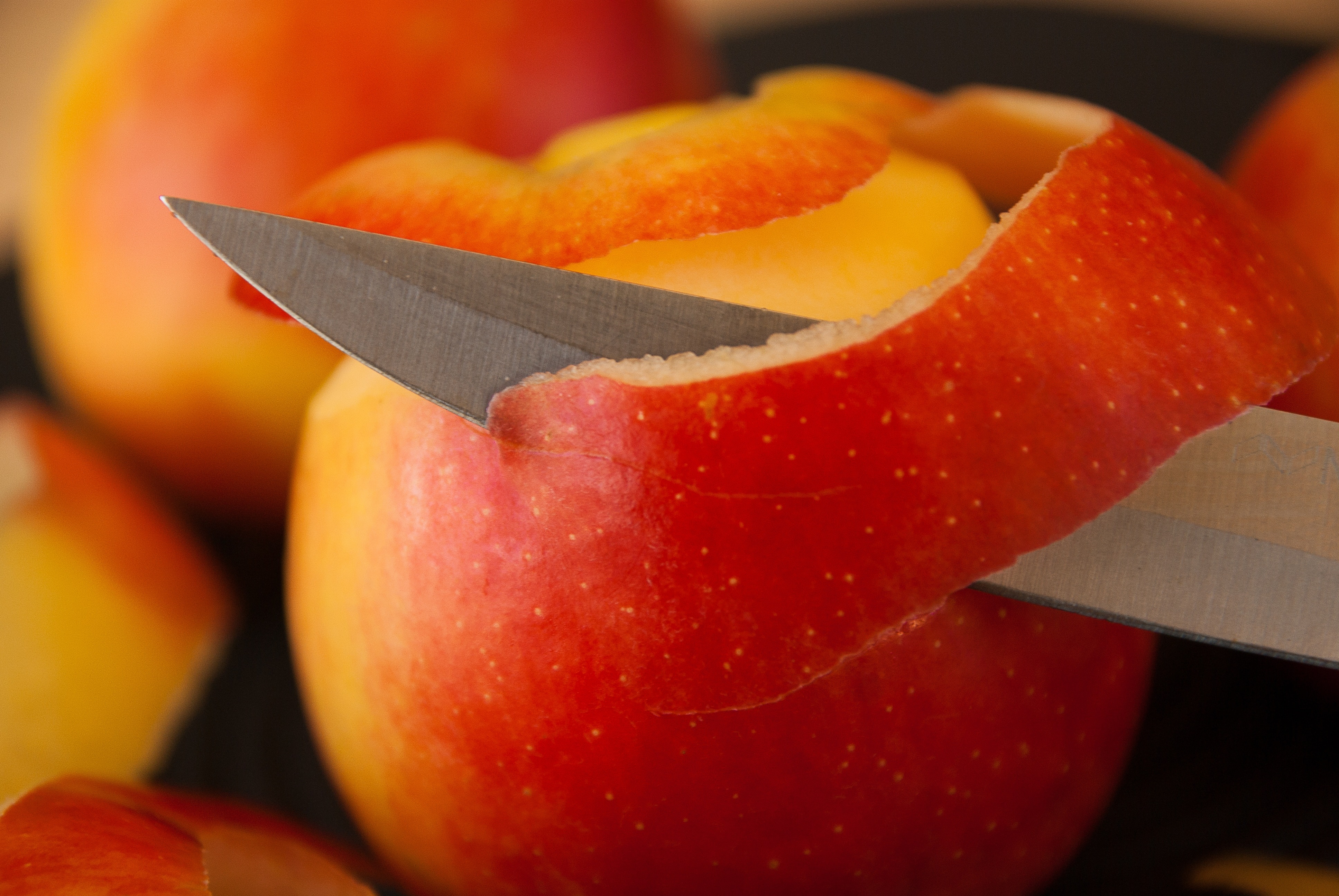 pealed peach