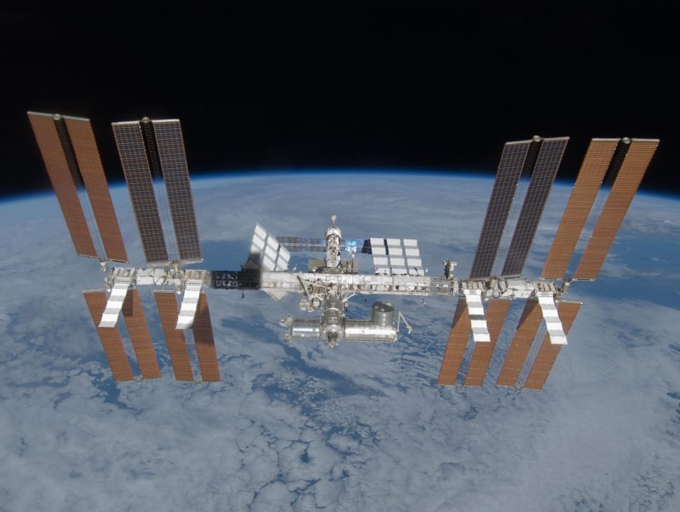 grey and brown international space station preview