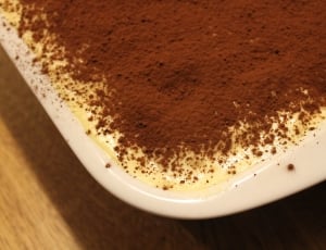 chocolate powder in white ceramic tray thumbnail