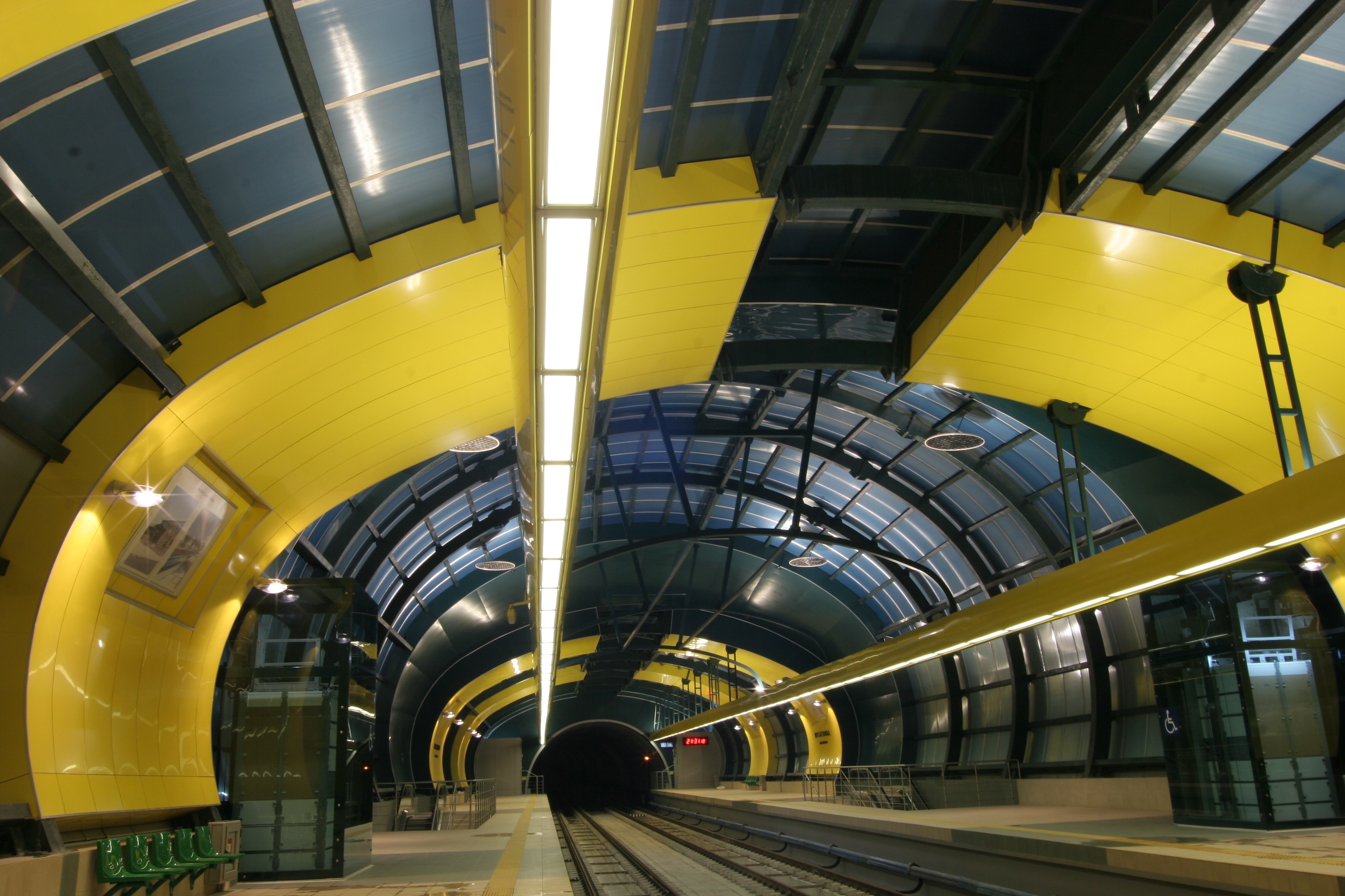 yellow and black subway station