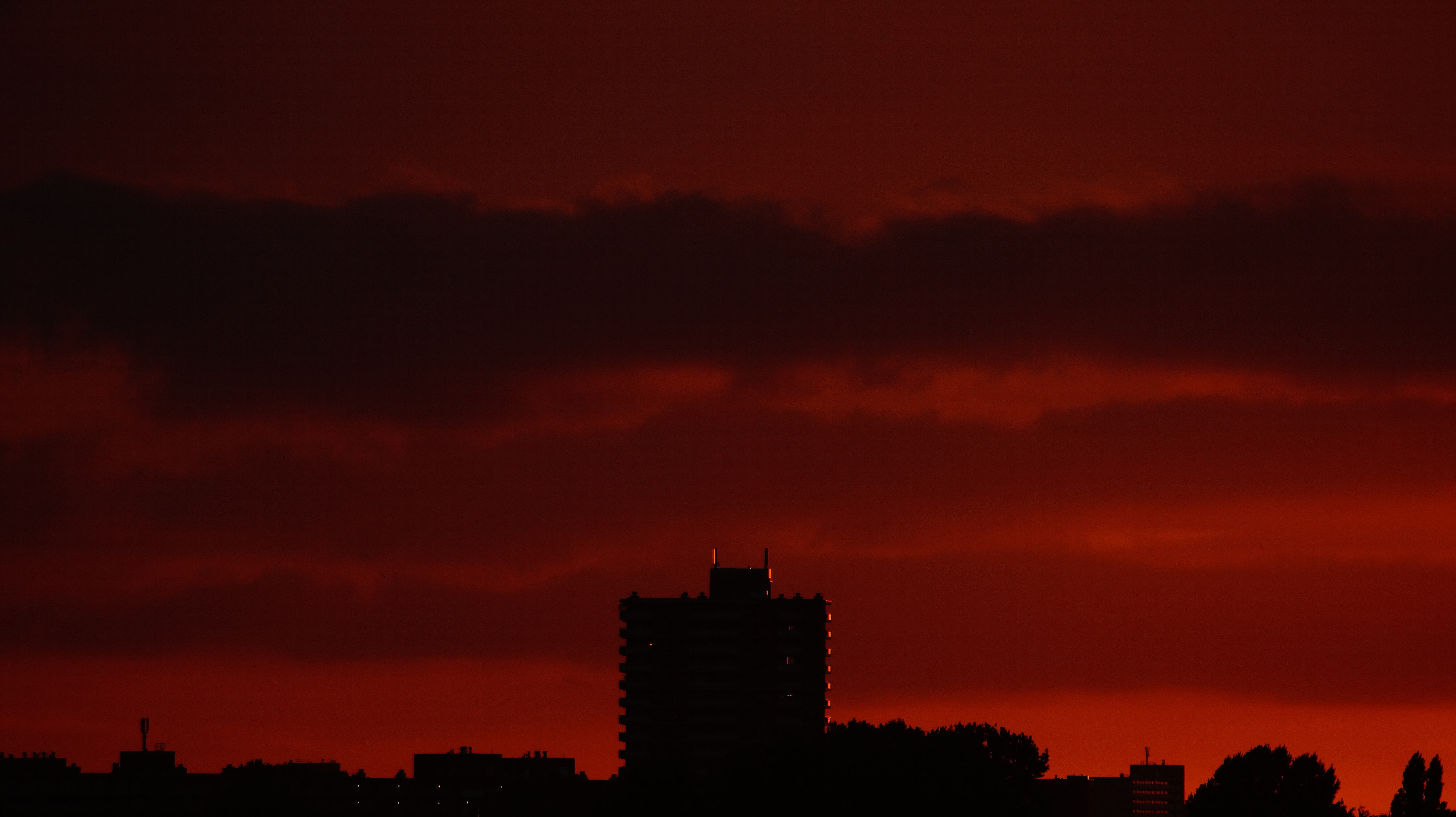 silhouette of high rise building