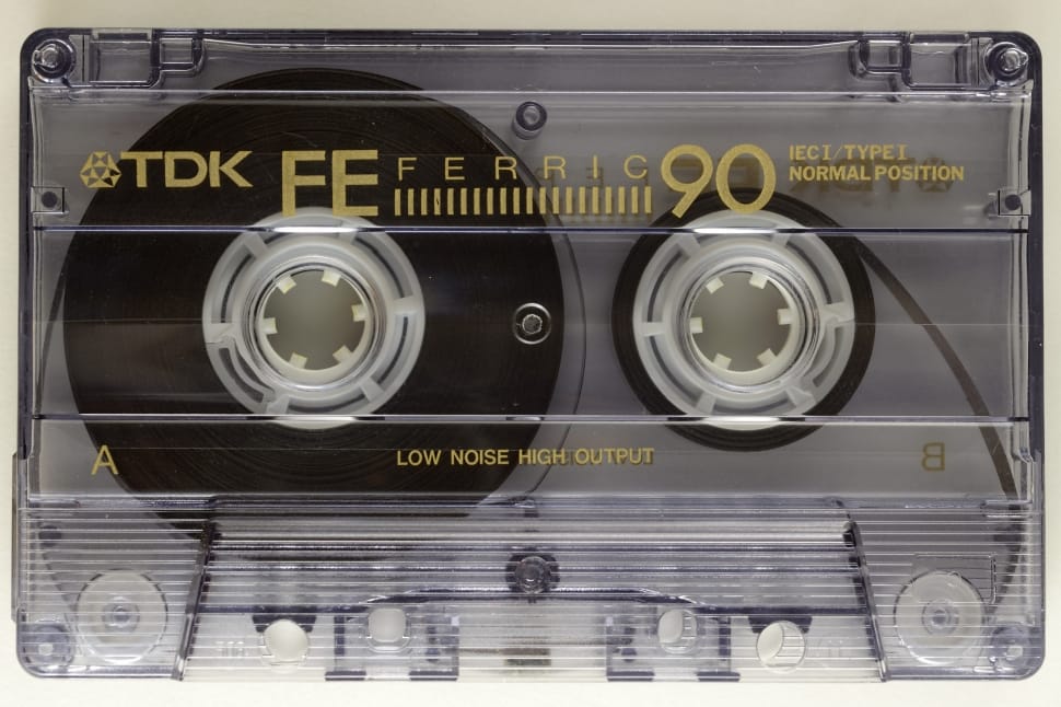 clear and black tdk cassette tape preview with pad printing stereo style