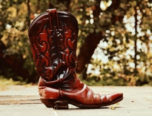 Leather, Cowboy Boots, Retro, 80S, Boots, shoe, red thumbnail