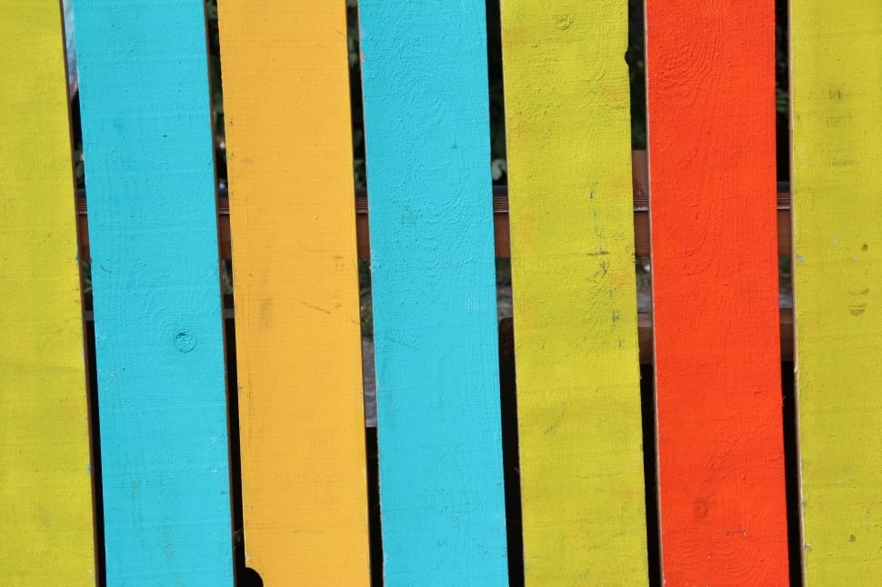 multicolored wooden fence preview