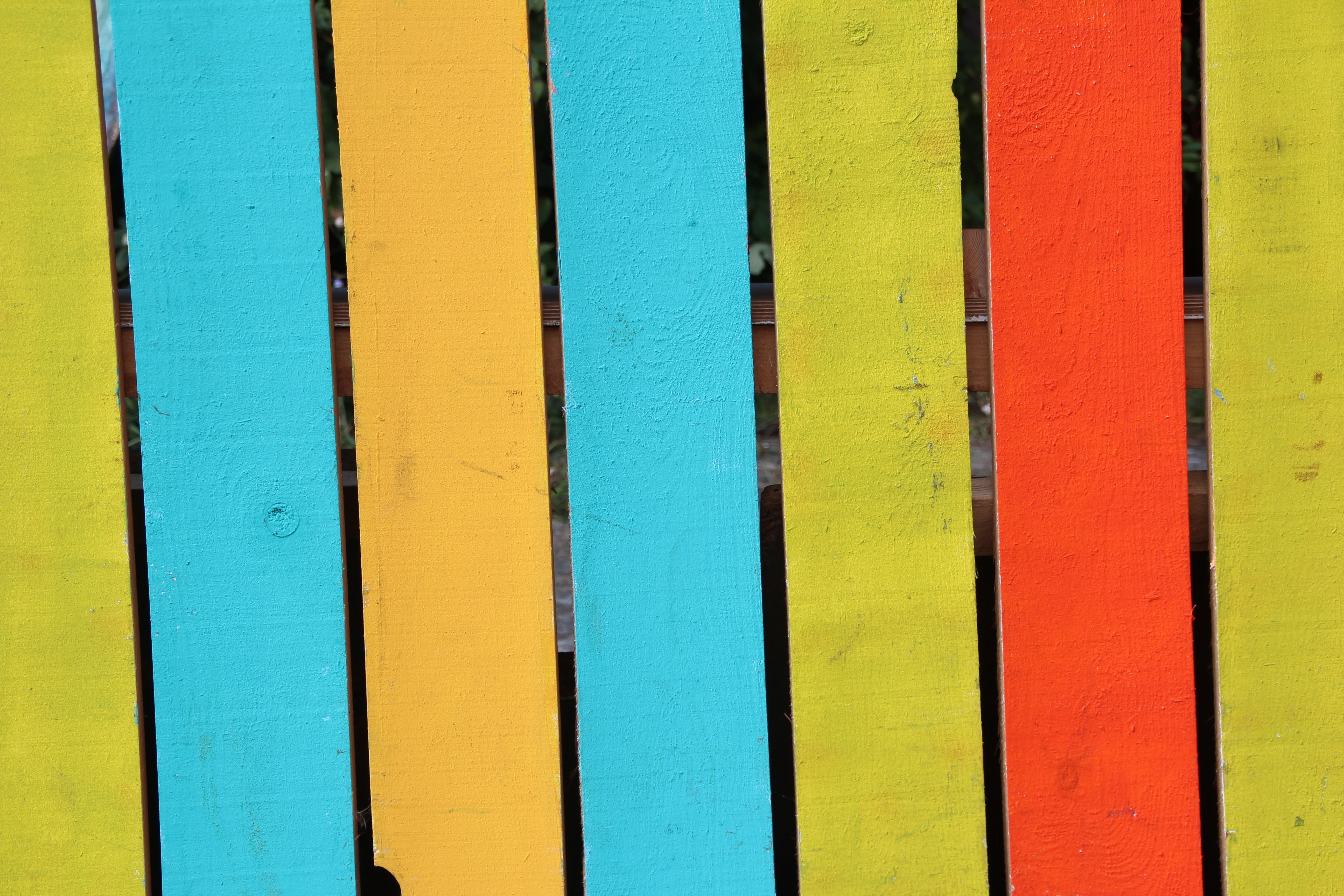 multicolored wooden fence
