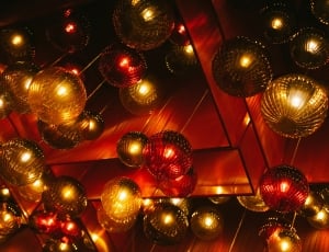 christmas, lighting, red, ball, backgrounds, full frame thumbnail
