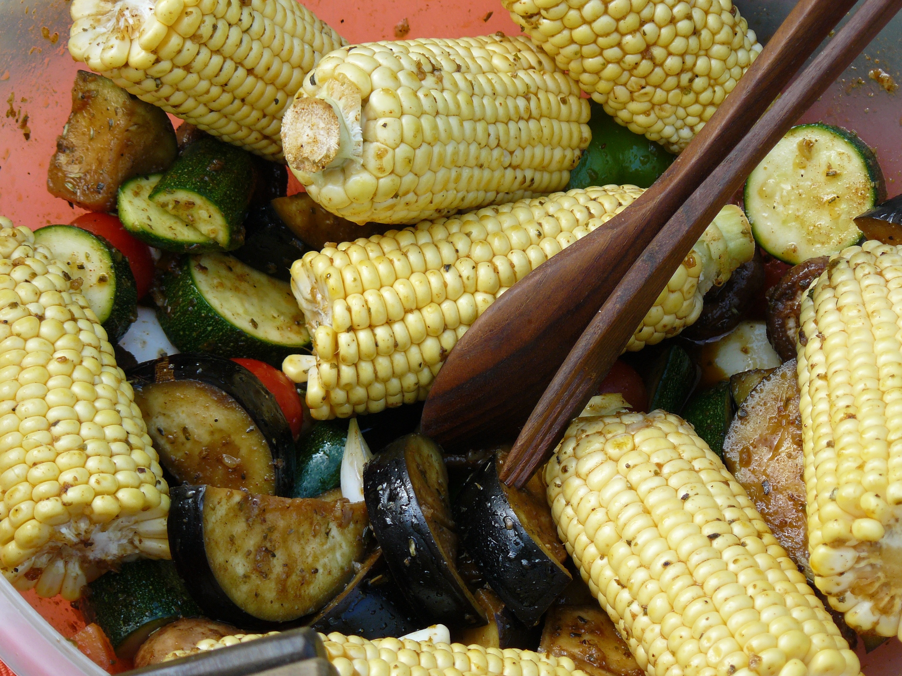 saute vegetables with corns