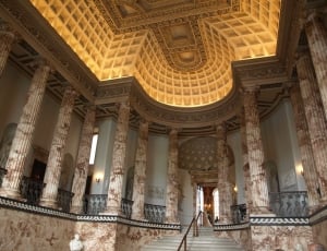 empty interior of museum with columns thumbnail