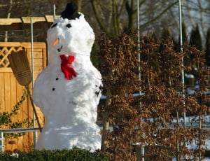 white snowman figure during daytime thumbnail