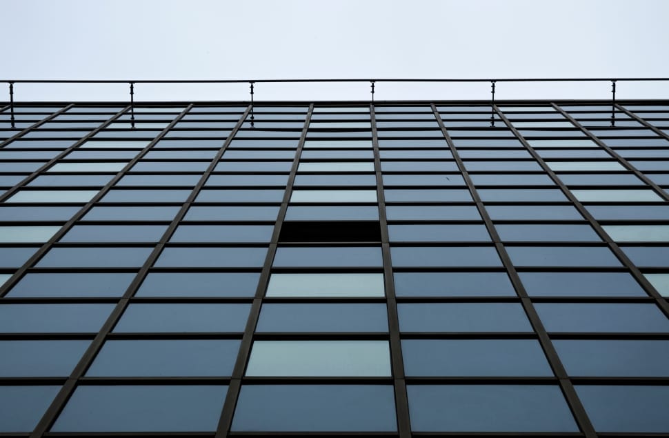 low angle photography of curtain wall high rise building preview