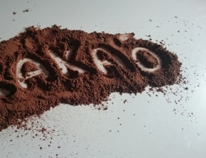 brown Kakao powder on white surface thumbnail