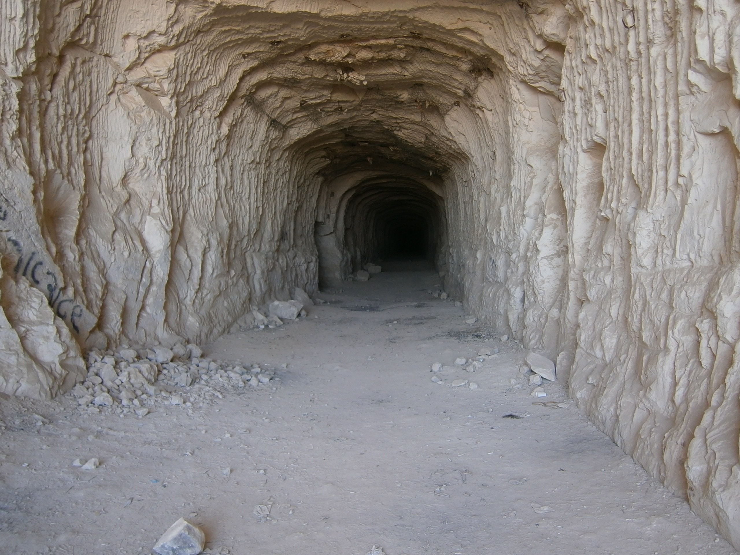 concrete cave interior