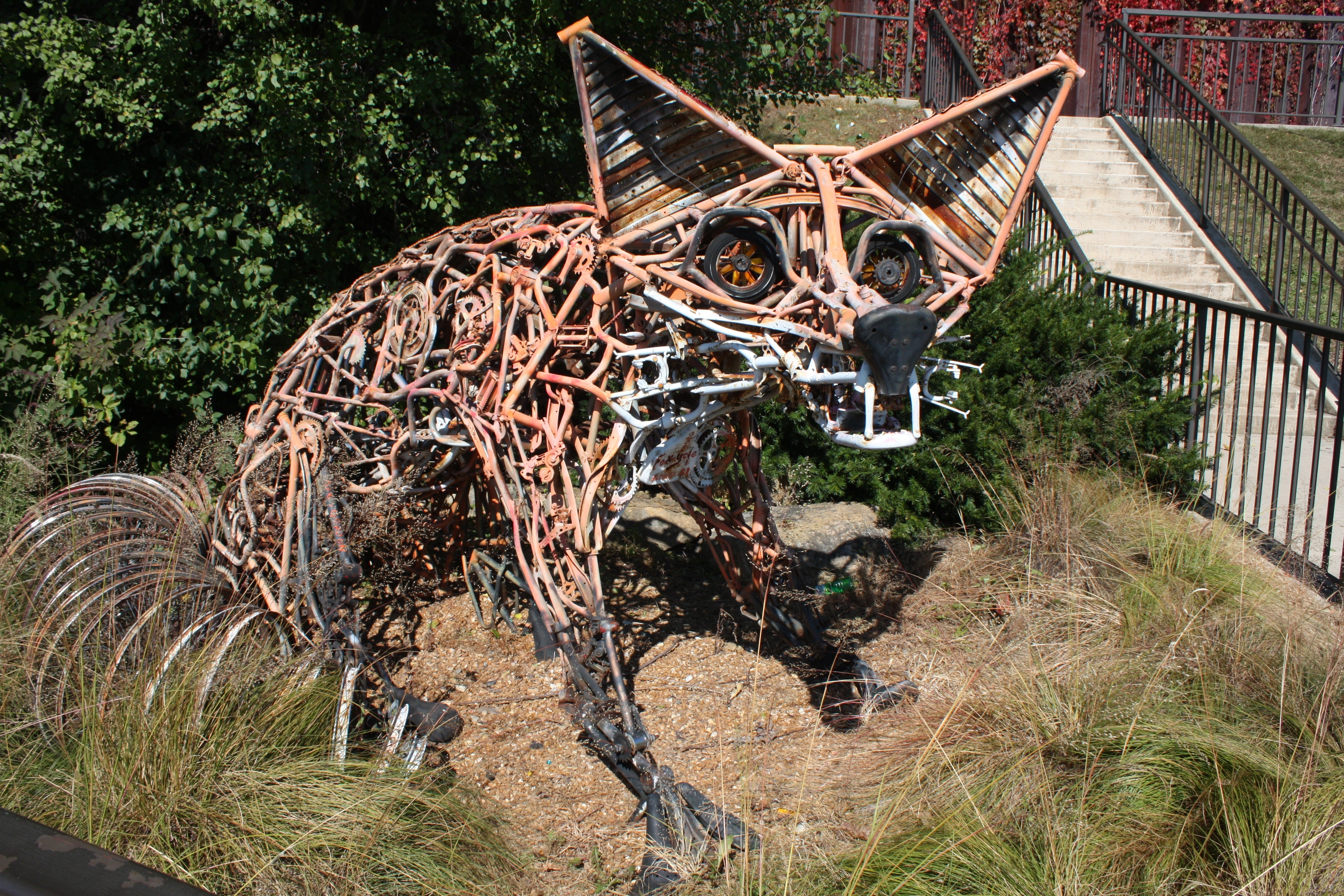 Metal, Sculpture, Steampunk, Fox, animal wildlife, animals in the wild