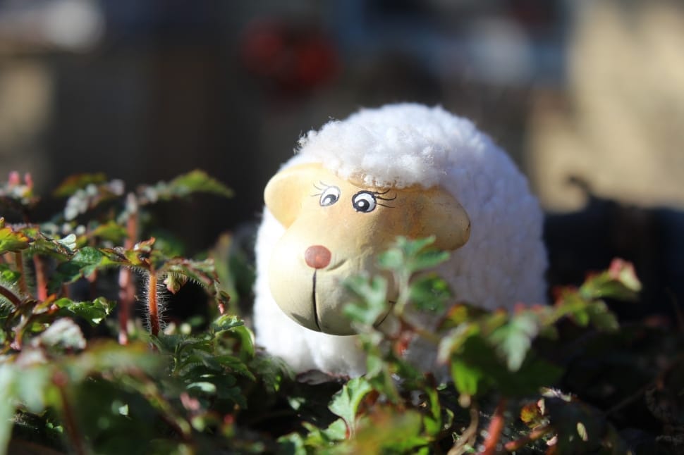 white and brown sheep plush toy preview