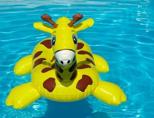 yellow and red giraffe inflatable thumbnail