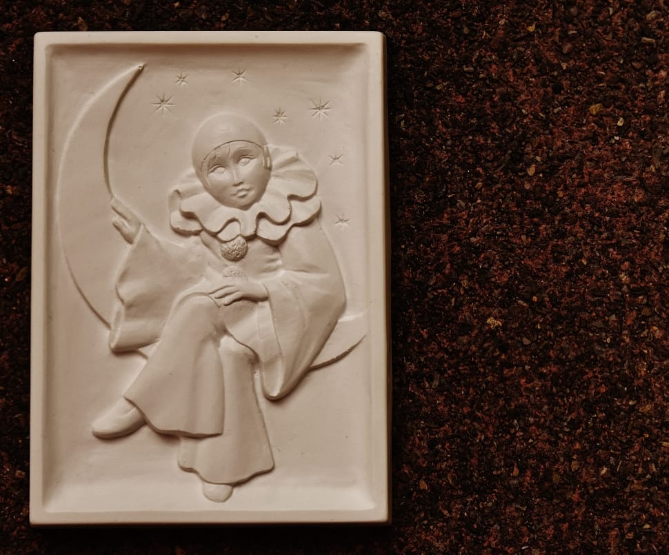 woman sitting on half moon figurinew preview