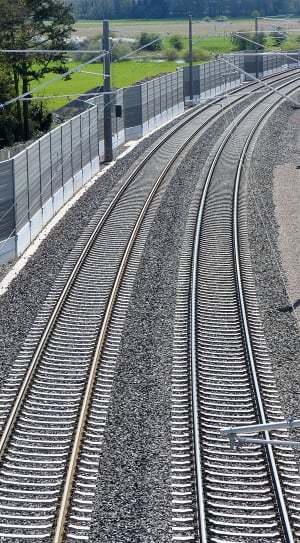 Gleise, Noise Barrier, Train, railroad track, rail transportation thumbnail