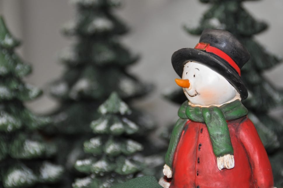 white and red snowman figurine preview