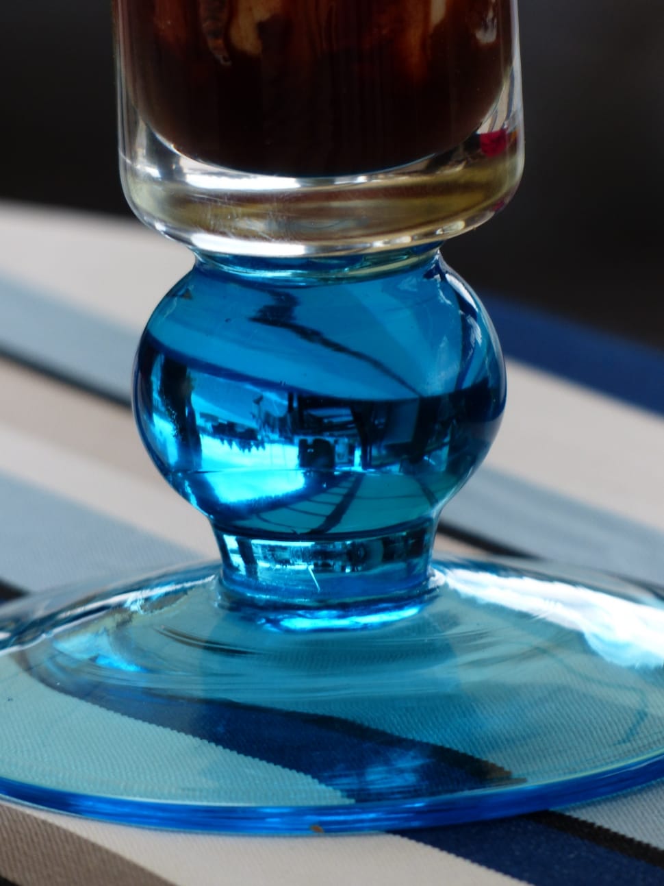 blue and clear glass container preview
