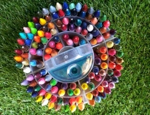 round Crayon rack filled by crayon pencil lot thumbnail