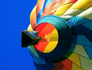 yellow blue and red multicolored hot air balloon thumbnail