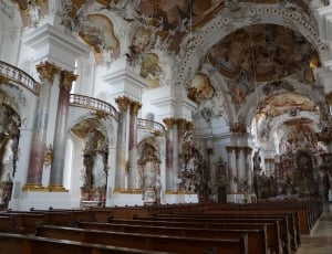 white and brown painted cathedral interior thumbnail
