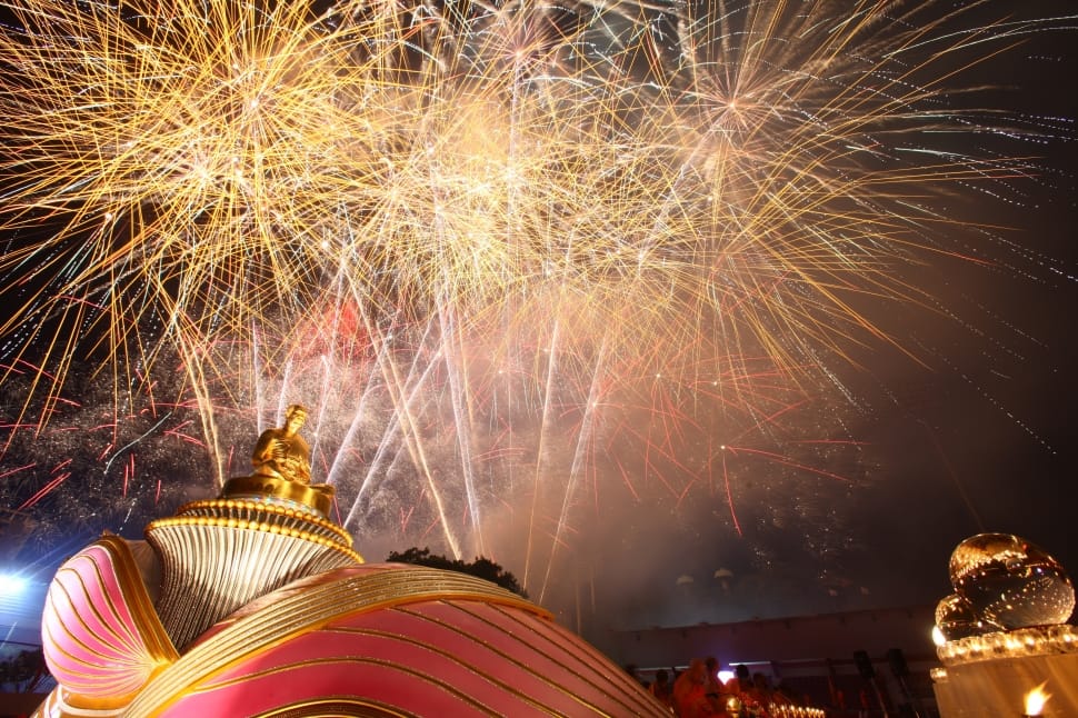Orange, Buddhists, Buddha, Monks, Robes, celebration, firework display preview