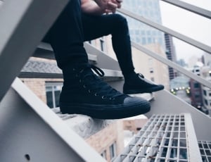 men's black high top sneakers thumbnail