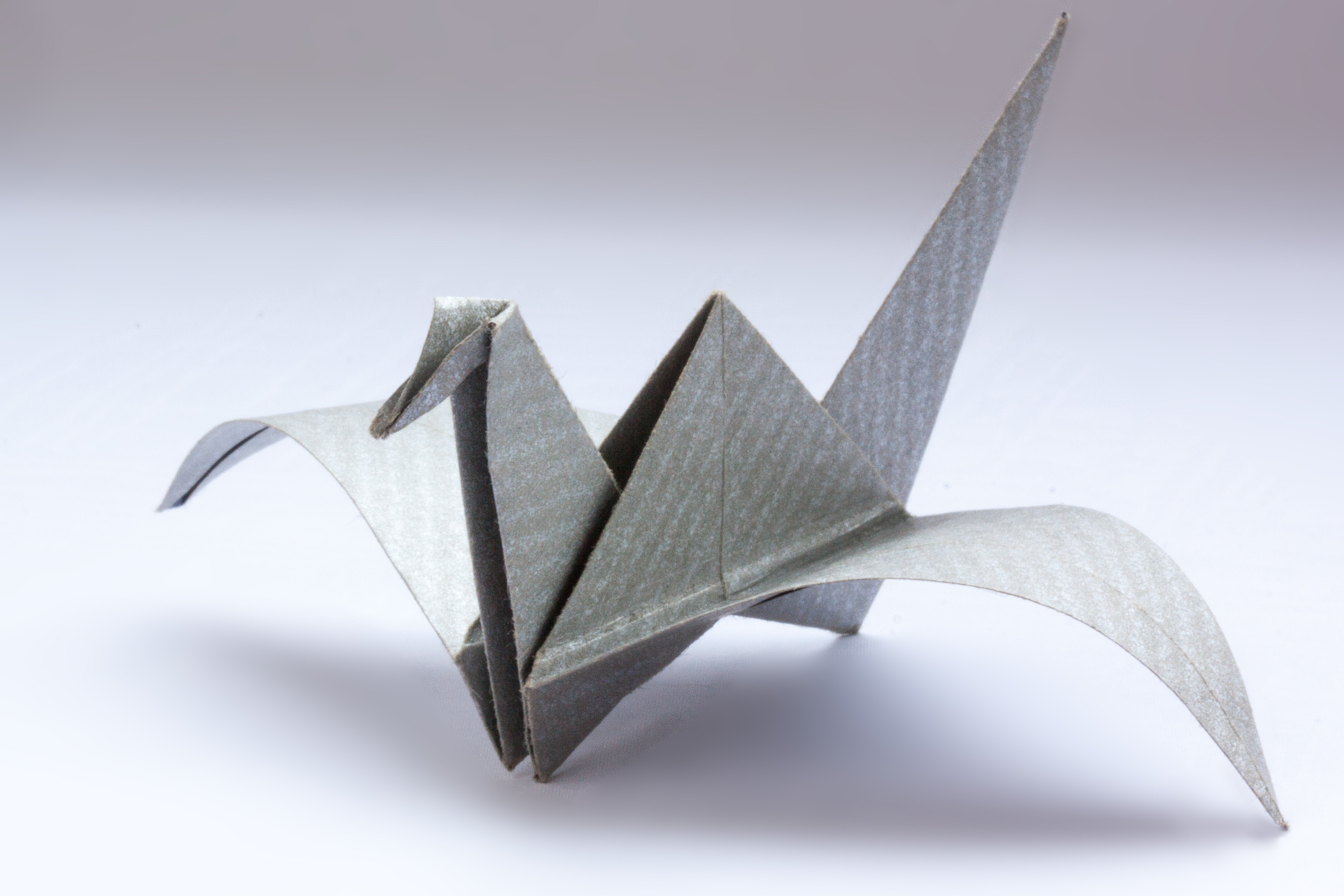 gray Tsuru origami