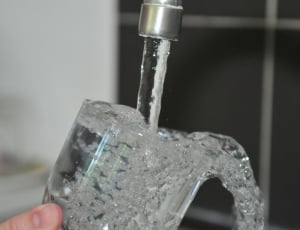 Faucet, Water, Glass, human body part, human hand thumbnail