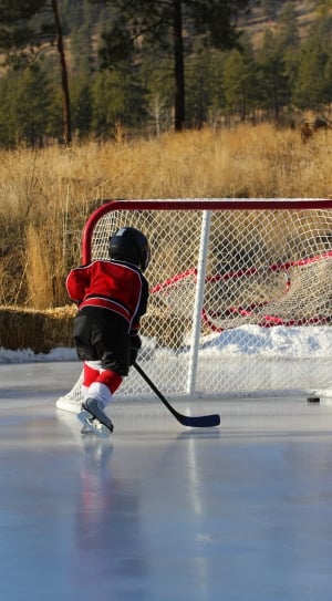 white and red hockey goal thumbnail