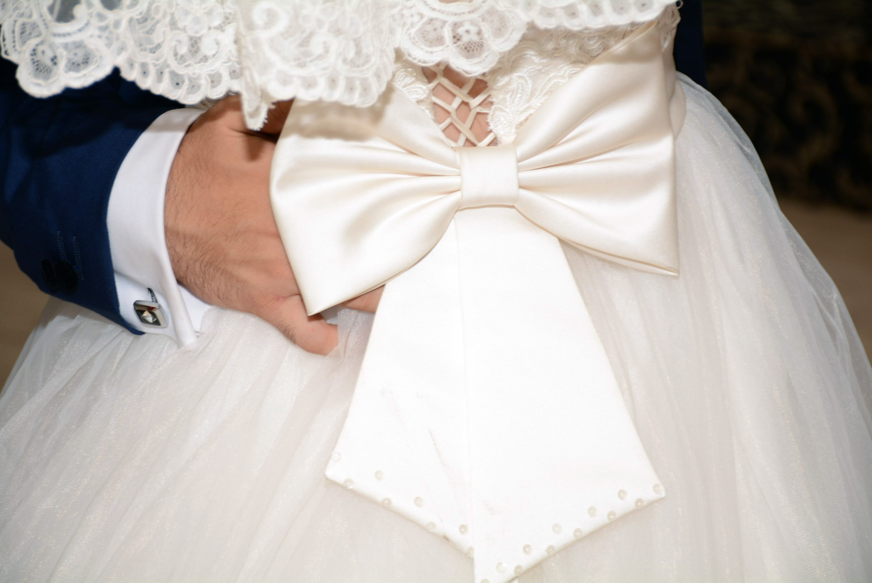 women's white bridal gown