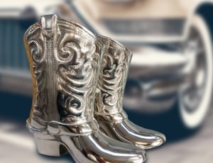 silver floral cowboy boot accessory thumbnail