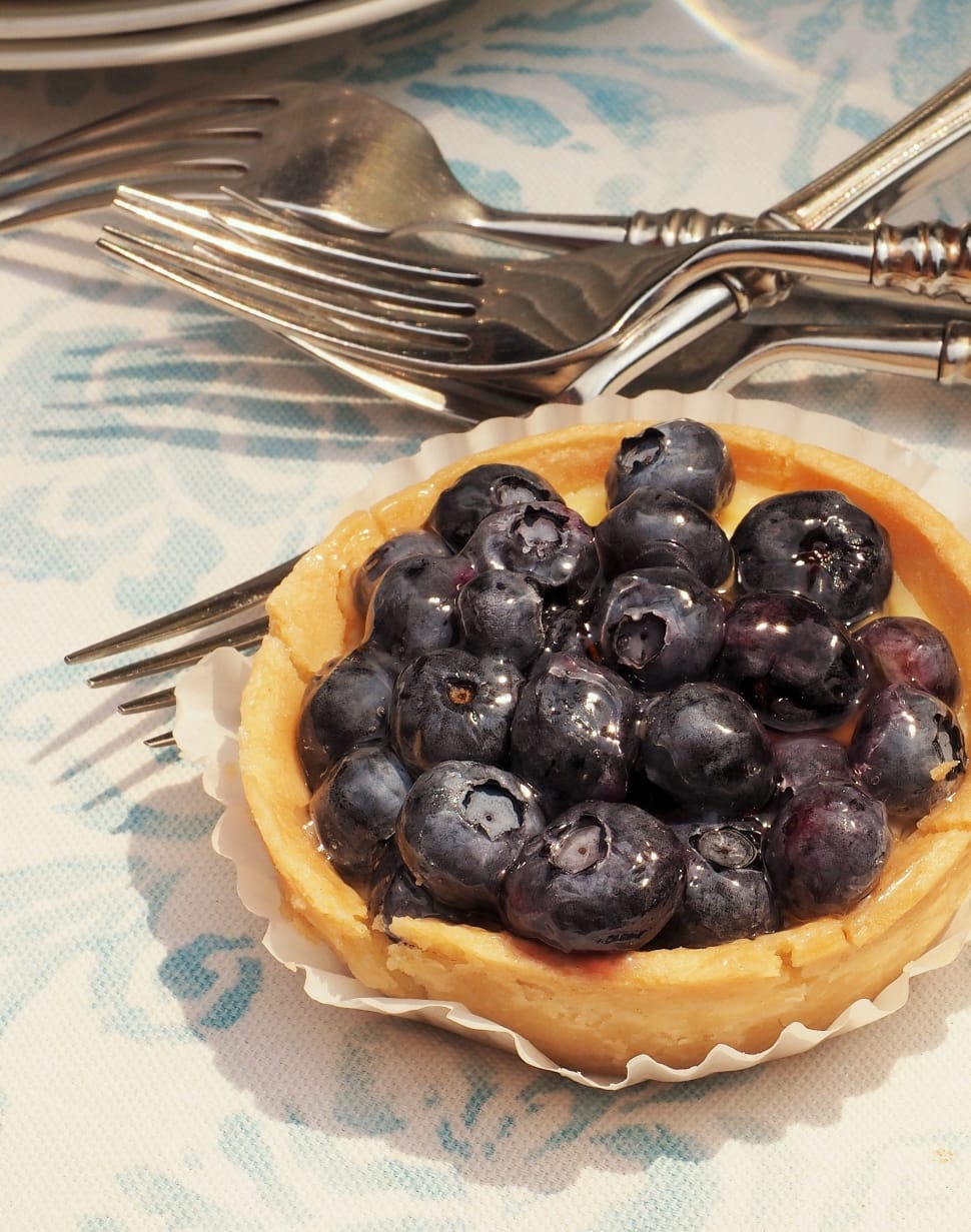 Tart, Sweet, Blueberry, Dessert, fork, food and drink preview